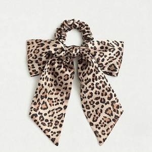 NWOT J.Crew satin leopard hair bow